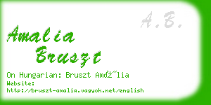 amalia bruszt business card